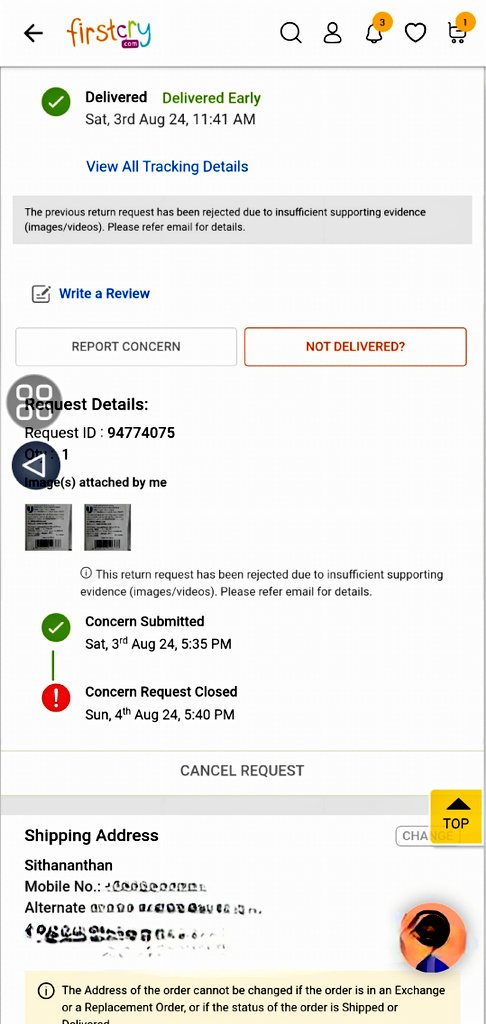 sithananthan's tweet photo. So you can order something in @firstcryindia and do not have the option to report concern more than once. We can post any queries to the products only once. 

And they will send a year old product for orders and when asked for replacement, they will tell its not allowed in policy https://t.co/Su5NPh9Oxc