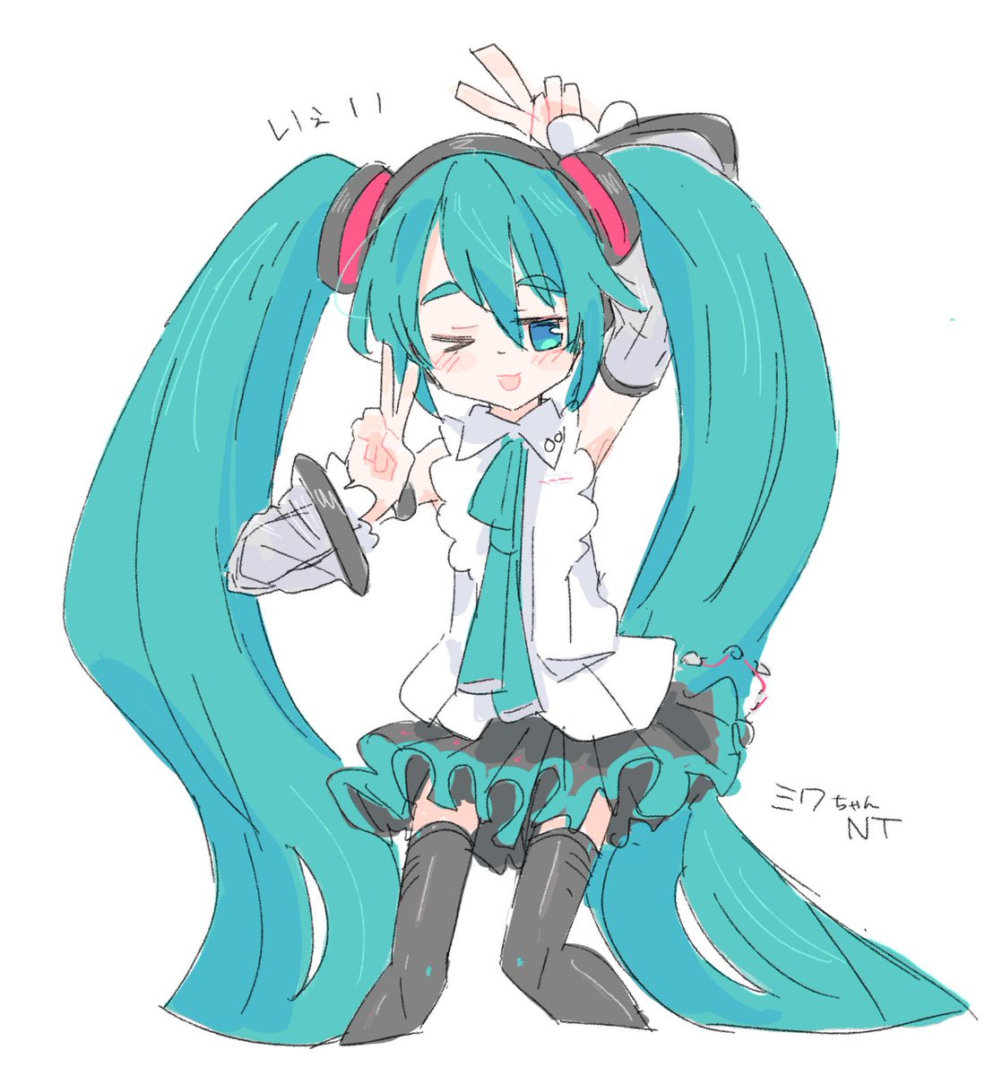 初音ミク 「」|菓しおりのイラスト
