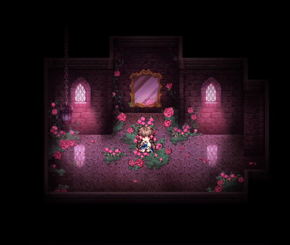 I recreated the opening scene of the Pocket Mirror game by <a href="/AstralShiftPro/">AstralShift ❤️‍🔥 Hell Maiden</a> for practice, like I did with Mad Father's cafeteria. Hope you enjoy! #pocketmirror #GameDev #art #HorrorGame #rpgmakerI