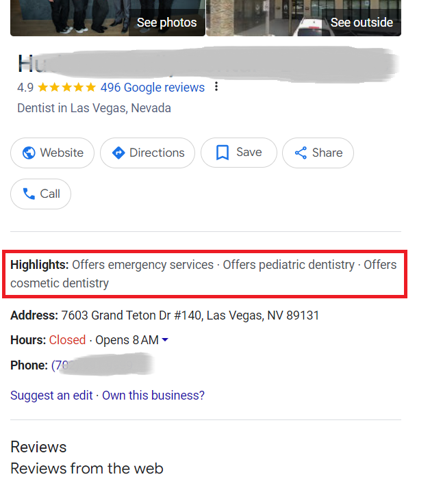 milan_0015's tweet photo. Google My Business now features a "Highlights" section, allowing businesses to showcase key attributes and services directly on their profile. 

Not sure if it's a new update or not, but it makes your business stand out!🌟📊
#GoogleMyBusiness  #LocalSEO

CC- @rustybrick https://t.co/j4tChNTGHe