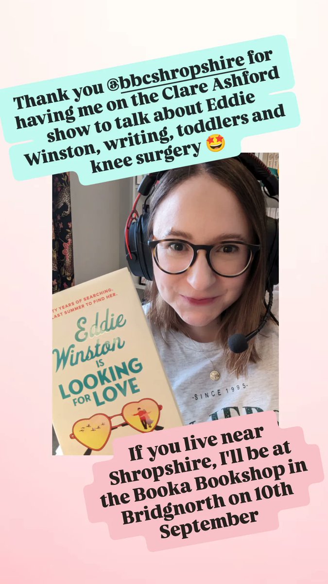 Thank you <a href="/BBCShropshire/">BBC Shropshire</a> for having me on the Clare Ashford show this morning to talk about Eddie Winston is Looking for Love! 💗