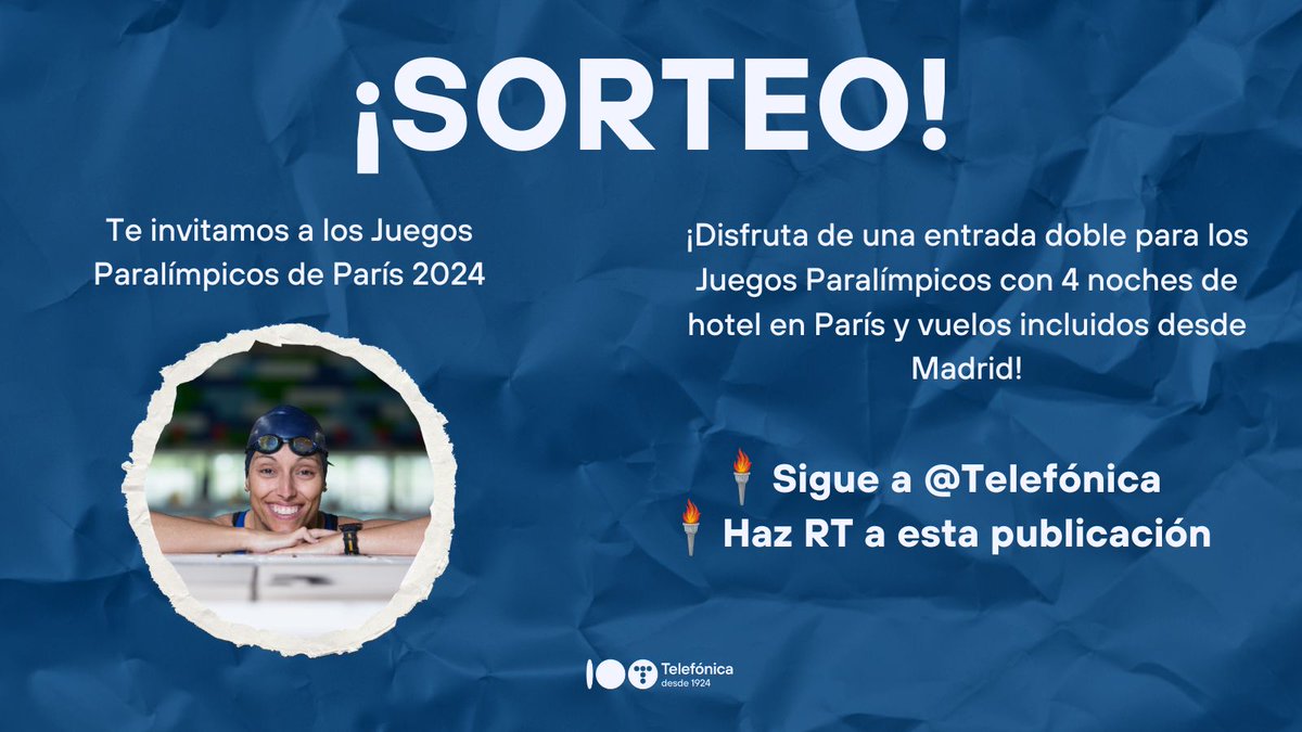🔥 ¡Te invitamos a ver los Juegos Paralímpicos de 2024 este 29 de agosto!

Sólo debes seguir las instrucciones de la imagen y entrarás en el sorteo de una entrada doble para los Juegos Paralímpicos, 4 noches de hotel en París y vuelos desde Madrid.