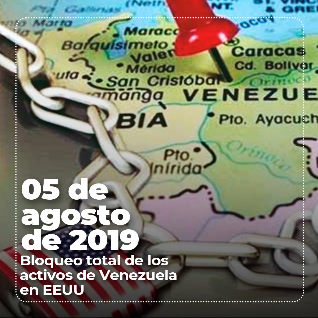 yvangil's tweet image. El 5 de agosto de 2019, Trump implementó un bloqueo total a los bienes estatales de Venezuela en territorio estadounidense, como parte de una estrategia destinada a asfixiar al pueblo venezolano y forzar un cambio de gobierno. Cinco años después, Venezuela no solo ha logrado…
