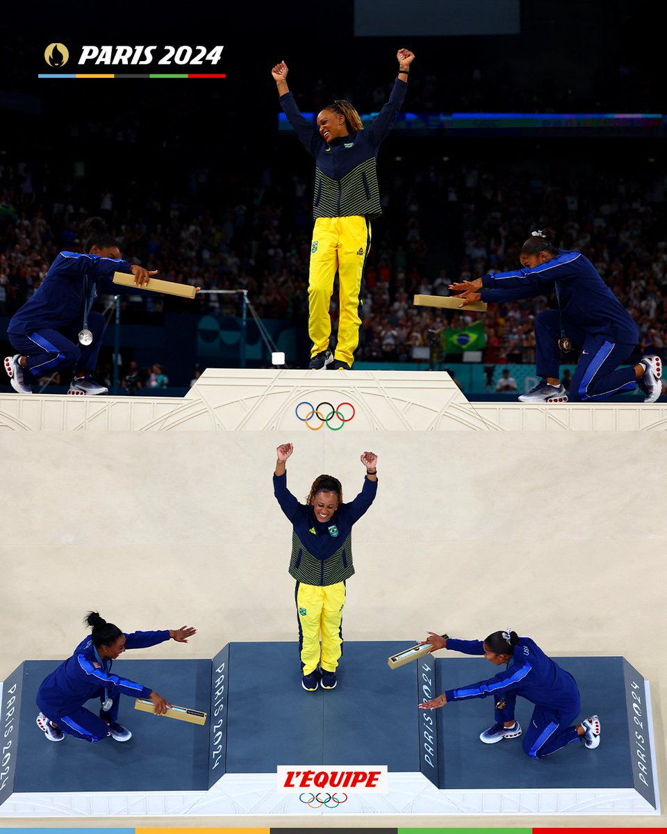Quand les Américaines s'inclinent devant Andrade en clôture de la gym ! 👏

#Paris2024