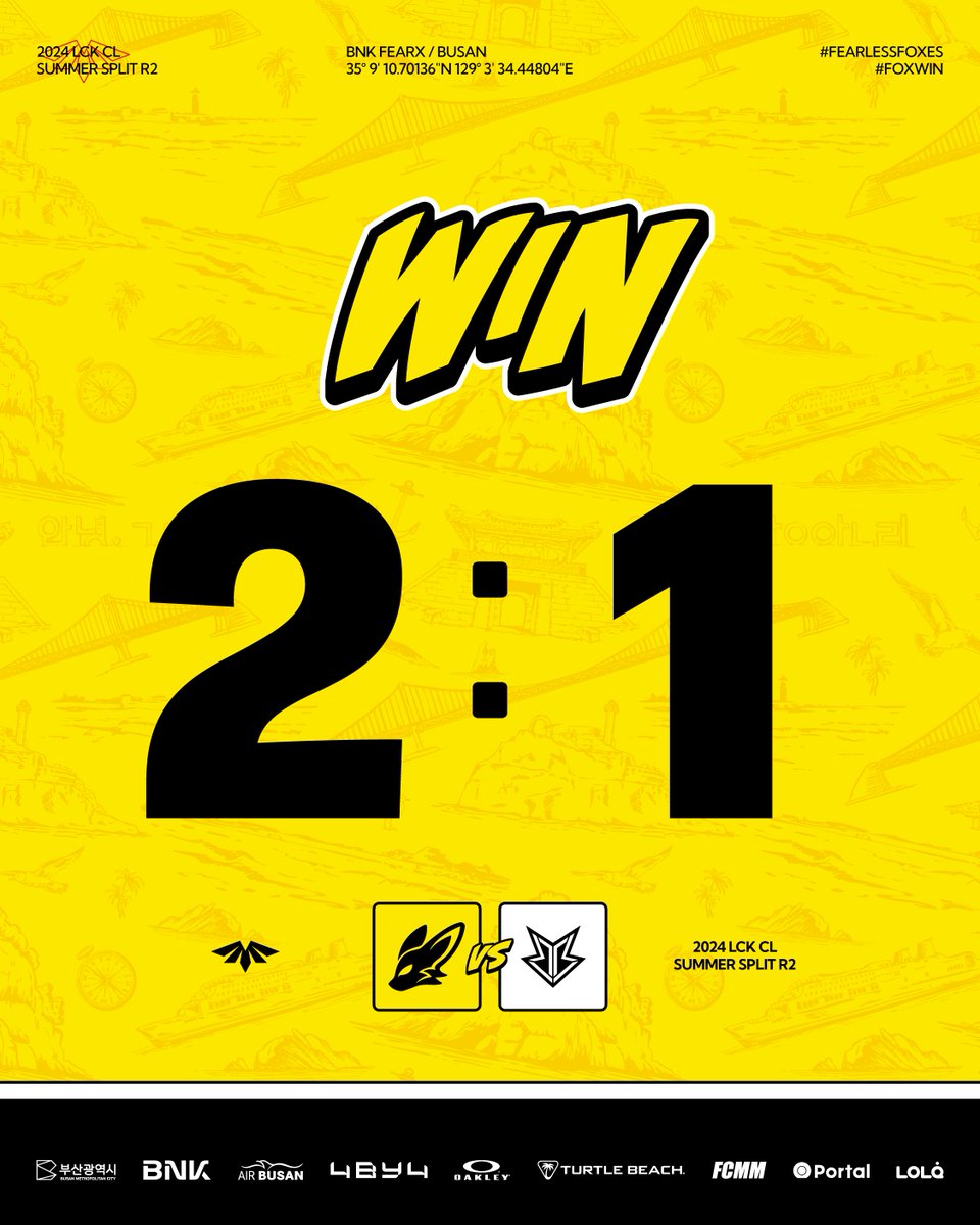 BNKFEARXLoL's tweet image. 𝟐𝟎𝟐𝟒 𝐋𝐂𝐊 𝐂𝐋 𝐒𝐮𝐦𝐦𝐞𝐫 𝐒𝐩𝐥𝐢𝐭 | 𝐯𝐬 @Brionesports

RESULT : VICTORY 
🦊의 갈 길은 승리뿐

#BNKFearX #FOXWIN #LCKCL #FearlessFoxes