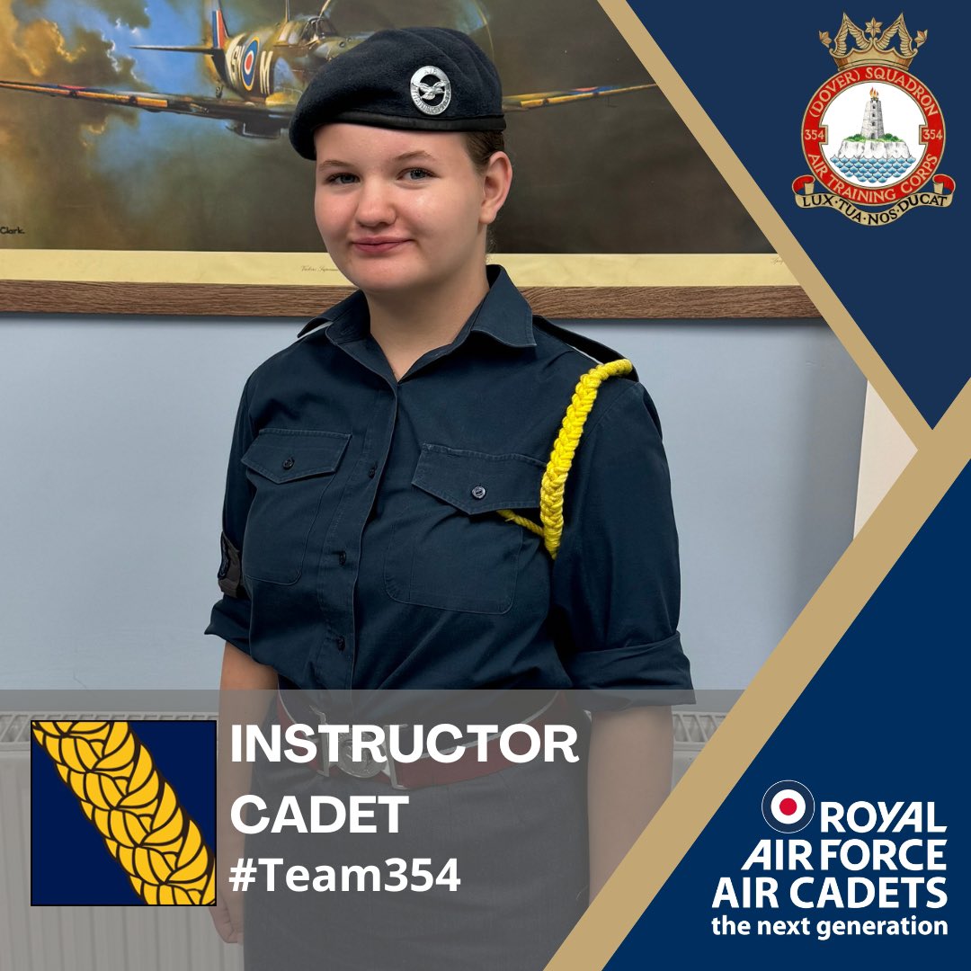354Dover's tweet image. Congratulations to Cdt Brown on passing her Method of Instruction assessment. This is designed for the more experienced cadets and aims to develop them into a good instructor to aid teaching of newer cadets at the Squadron #Team354 #WhatWeDo #InstructorCadet