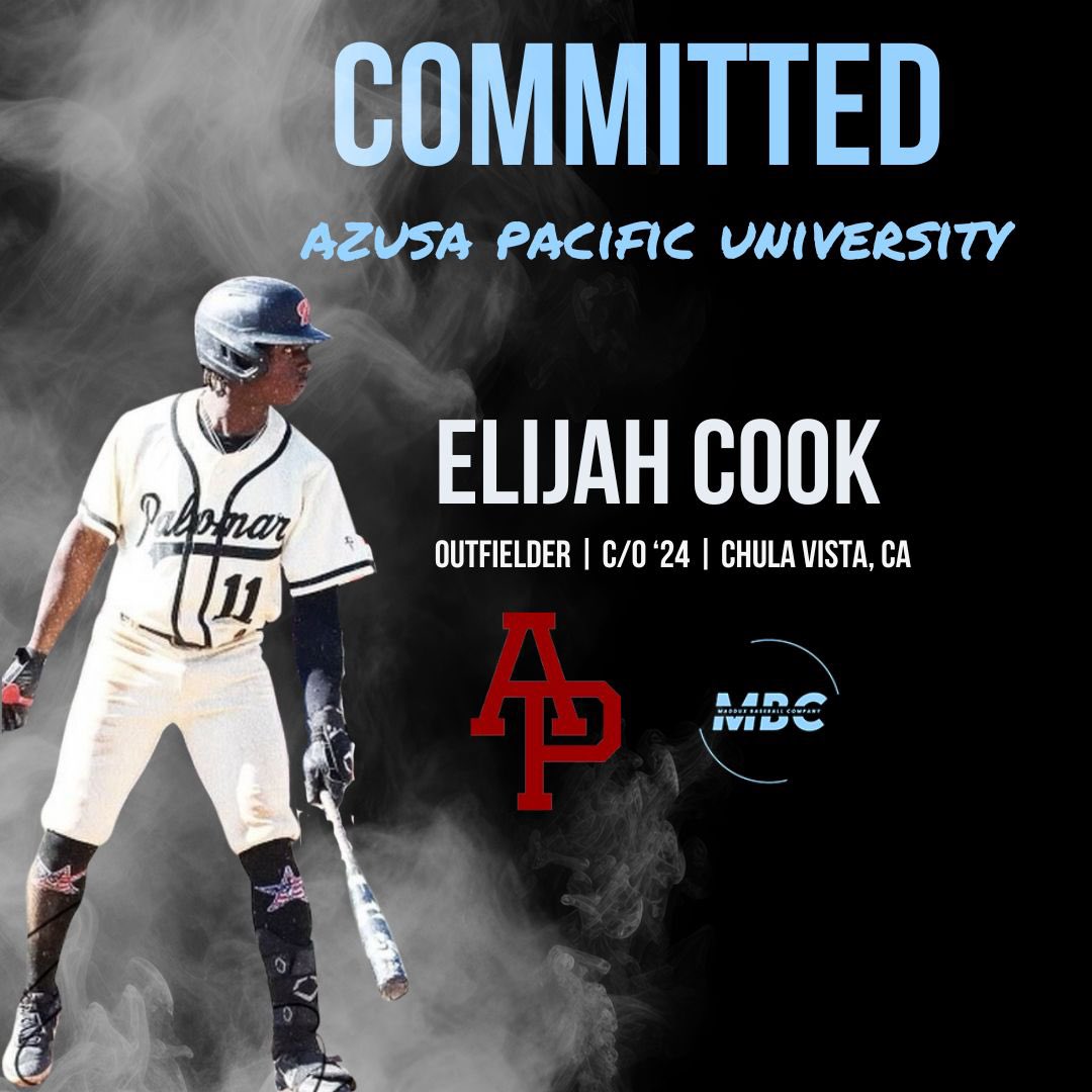 Maddux Baseball Company (@madduxbaseball) on Twitter photo <a href="/APUBaseball/">APUBaseball</a> adding a huge last piece to the outfield. Congratulations to Elijah (<a href="/elijahxcook/">Elijah Cook</a>) Expect a big year from the JC transfer
#committed #MBC <a href="/APUBaseball/">APUBaseball</a> adding a huge last piece to the outfield. Congratulations to Elijah (<a href="/elijahxcook/">Elijah Cook</a>) Expect a big year from the JC transfer
#committed #MBC