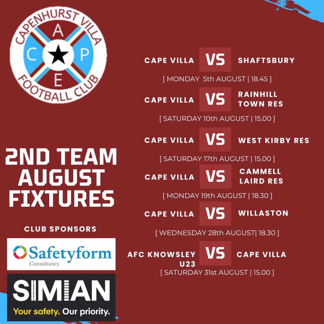 Cape Ressies start their season tonight ahead of a busy set of August fixtures. 18.45 kick off up at the Cape