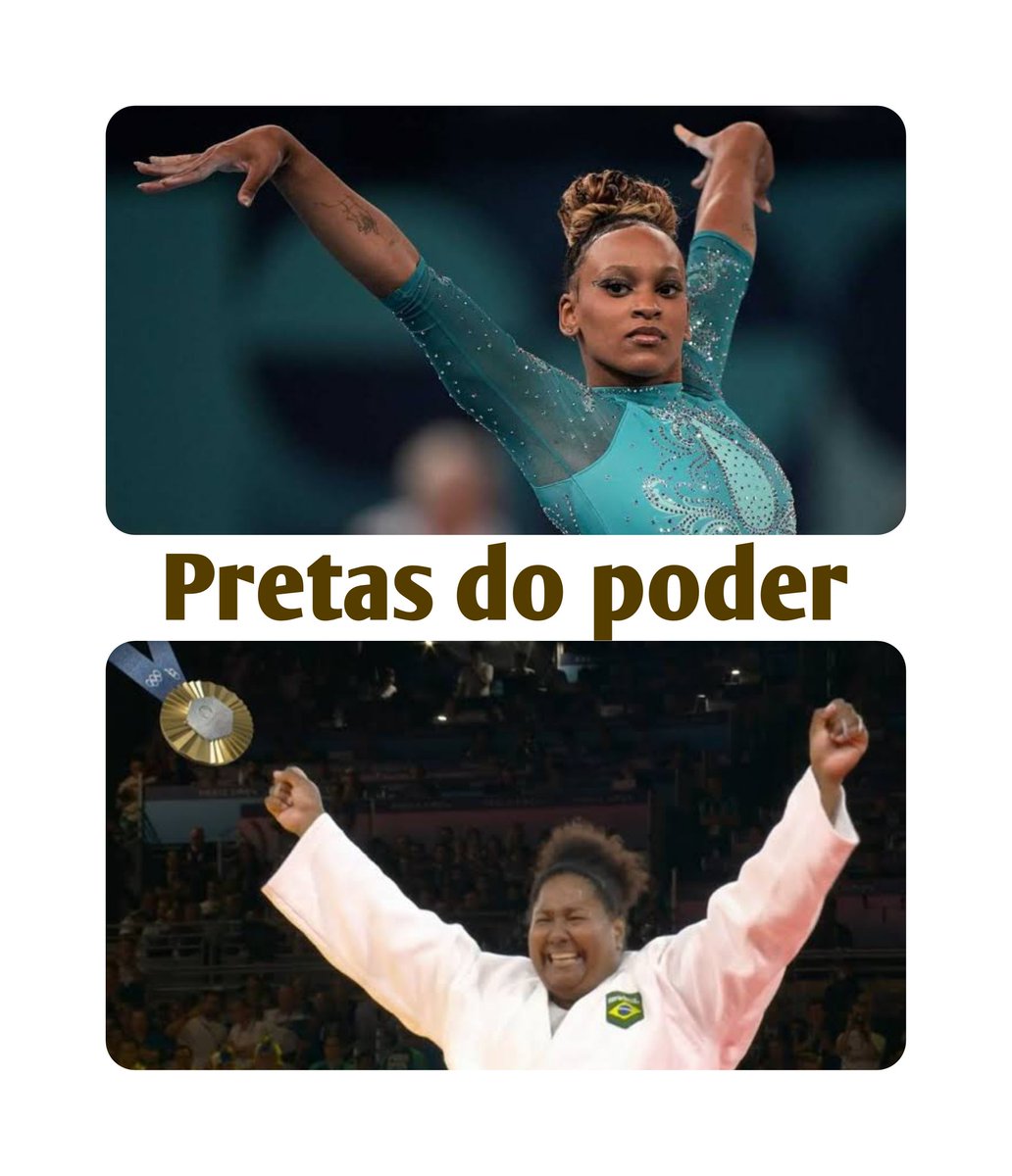 nanitobi's tweet photo. Poderosas mulheres pretas do Brasil mostrando a que vieram nos jogos Olímpicos de Paris! #Paris2024 #REBECAANDRADE #beatrizsouza #ouro https://t.co/qHFg3NFVJn