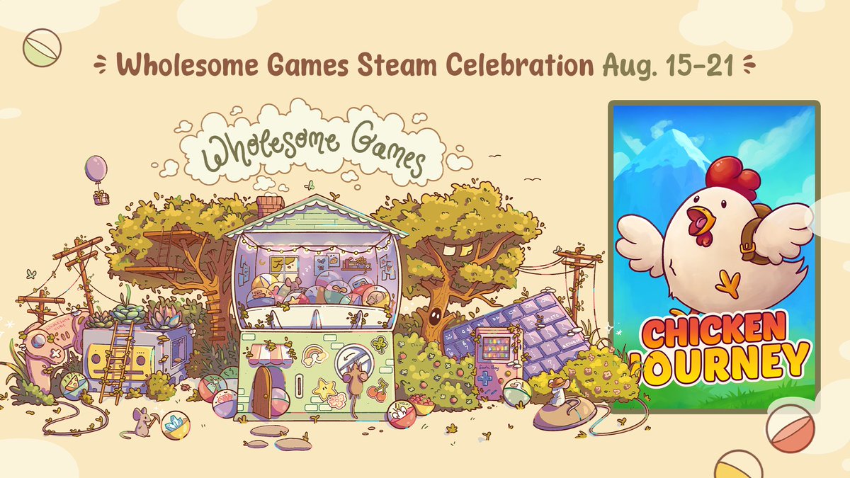 loonyware's tweet photo. We are so excited to share that Chicken Journey will also be a part of the Wholesome Games Steam Celebration! Mark your calendar for August 15-21. 🐔

‼️It will also be our 1st anniversary celebration with a BIG -50% OFF DISCOUNT‼️ https://t.co/zyWlIaedhI