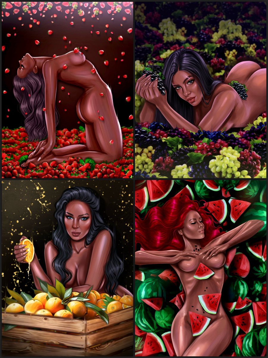 Hi Loves❤️

While I'm preparing a new 1/1 piece of the collection “Fruits of Passion”, you can check editions😇
15-18 XTZ

🍓Strawberry Temptation
3/5
🍇Grape Bliss
3/5
🍊The Orange Elixir of Love
4/5
🍉Watermelon Honey
4/5

objkt.com/collections/KT…

Which one do you like more?😋