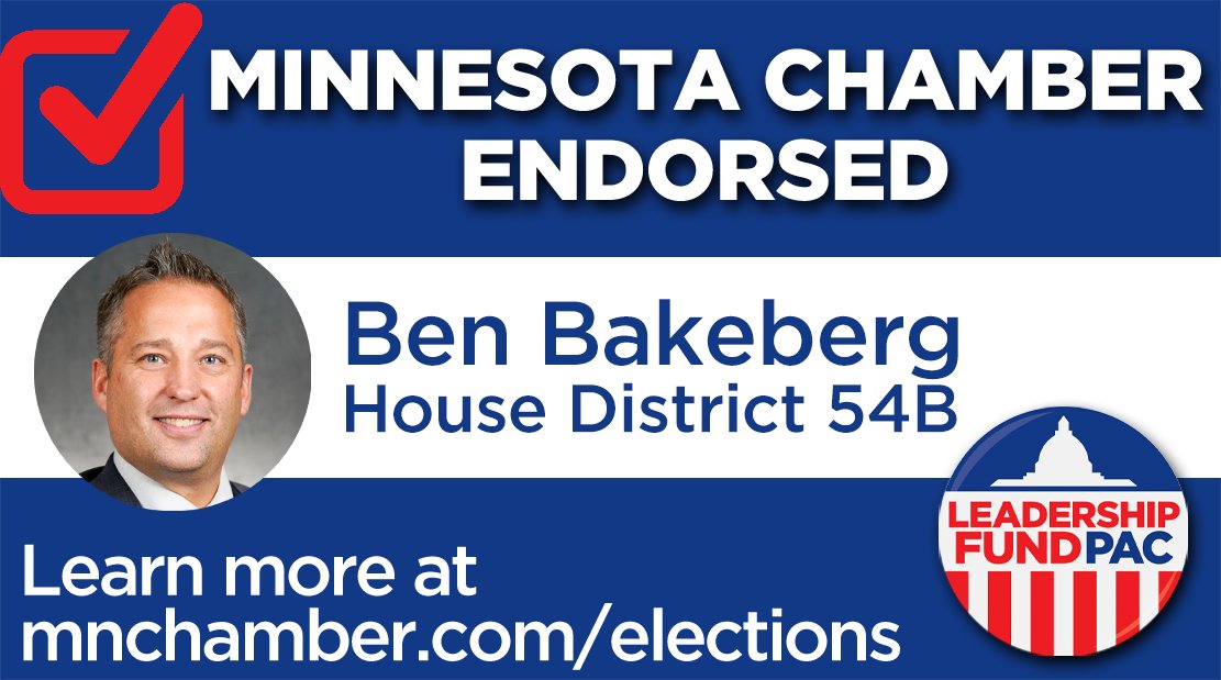 MCC_ChamberPAC's tweet image. The Leadership Fund PAC endorses @BenBakebergMN in House District 54B. #mnleg 

Learn more at mnchamber.com/elections