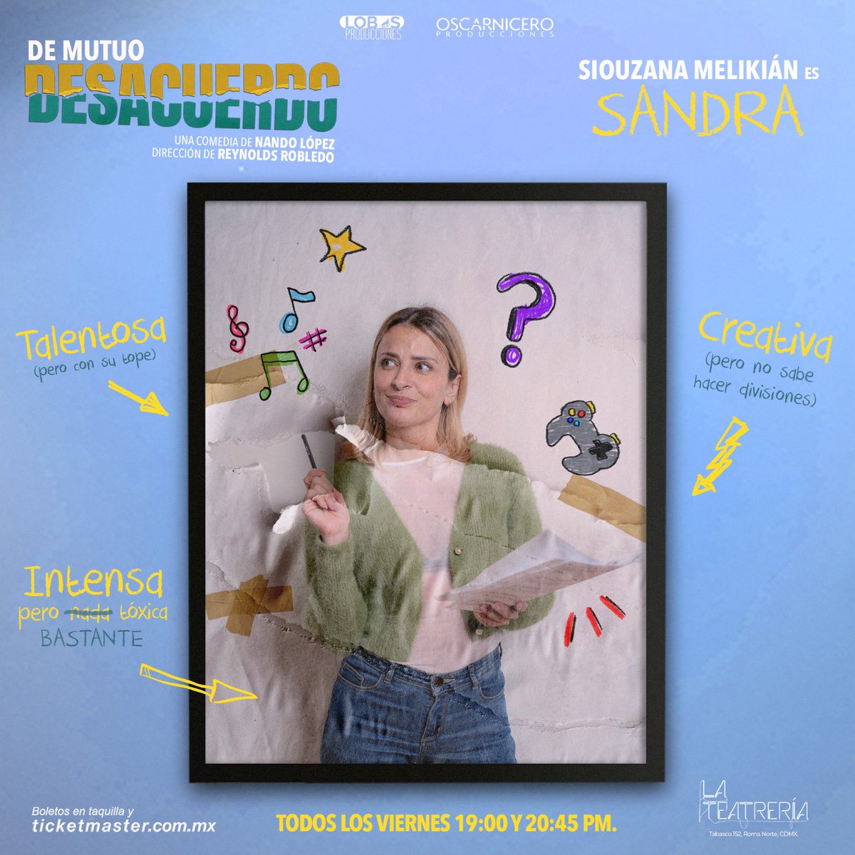 🧍‍♀️💔💥🥊🧍‍♂️Semana de estreno #DeMutuoDesacuerdo comienza la temporada en <a href="/LaTeatreria/">La Teatrería</a> 

🎭 Viernes 7pm y 8:45pm 

* Elenco Alternando Funciones

¡Vengan a divertirse con nosotros! 

<a href="/LOBOSProdMx/">Lobos Producciones</a> <a href="/OCProducciones_/">OC Producciones</a>