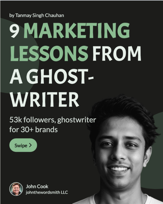 JTheWordsmith's tweet photo. @TanmayS_Chauhan Hey,mate - loved your newsletter this week so much that I created a LI carousel in your honor!
https://t.co/WmoC7DvXWC https://t.co/K6Z3zHgtIs