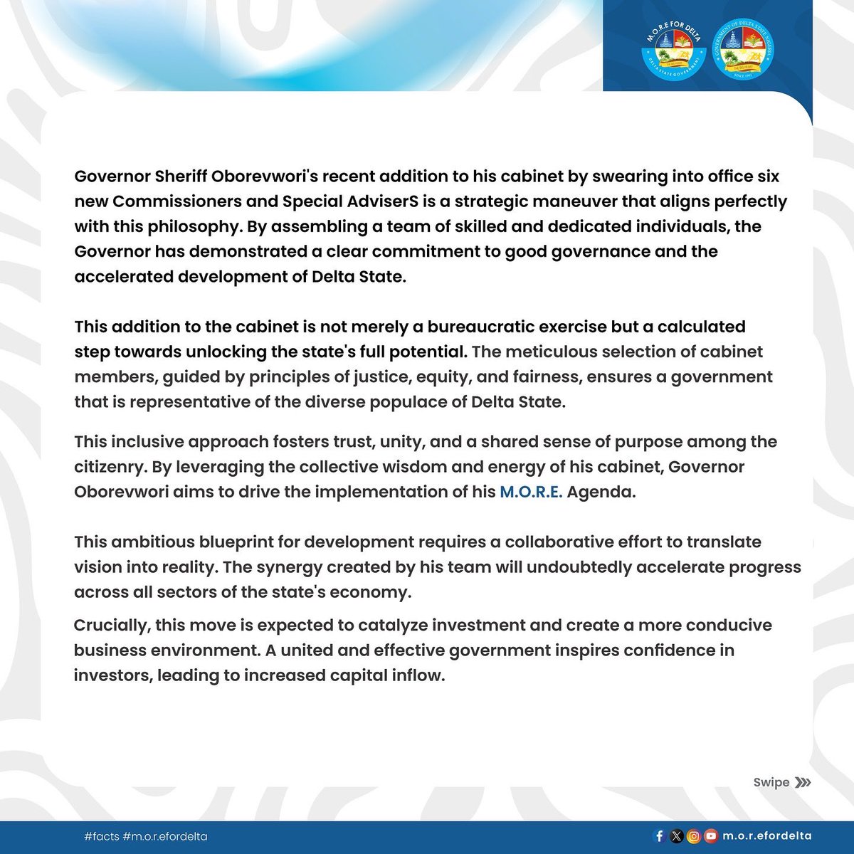 MOREFORDELTA's tweet photo. #morefordelta
#advancingdelta
#opportunityforall
#SheriffOborevwori https://t.co/0A7O34ljLP