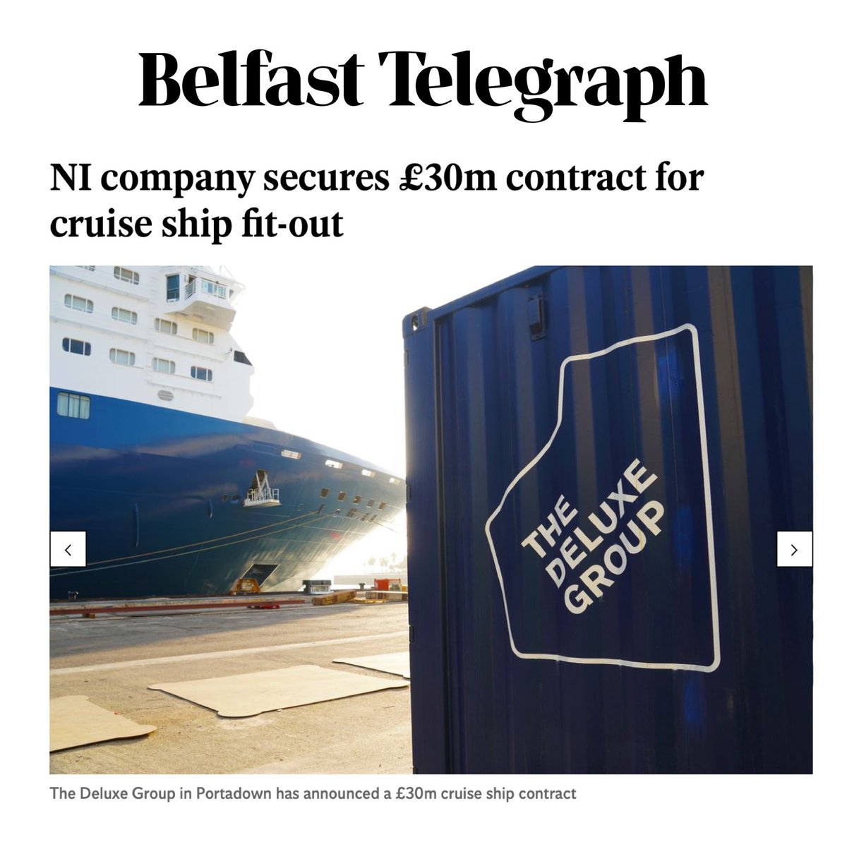 We are excited to share our latest news of our biggest cruise line interior fit out project to date.
 
Read the full article -&gt; belfasttelegraph.co.uk/business/north…
 
<a href="/InvestNI/">Invest NI</a> 
 
#Cruisshipinteriors #cruiseindustry #interiorfitout #themedentertainment #shipbuilding #cruise