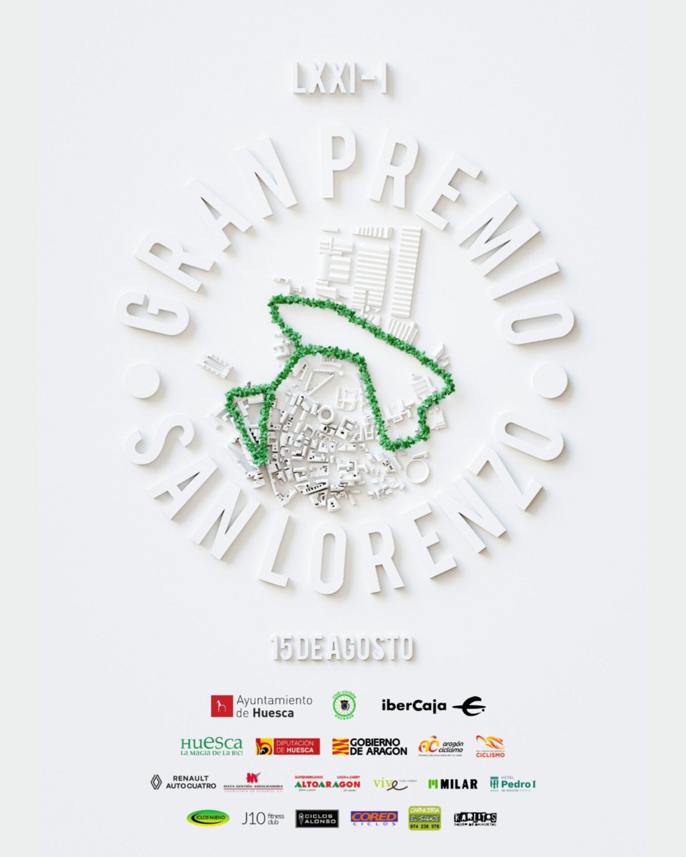 ¡Como todos los meses de agostooo...! 🌿

Llegan las fiestas de #SanLorenzo y, con ellas, el GRAN PREMIO SAN LORENZO 💚

Y este 2024 con un GRANDÍSIMA NOVEDAD:
¡HABRÁ CARRERA FEMENINA! 🤗

📅 15 de agosto
10:15 - I GP SAN LORENZO FÉMINAS
11:30 - LXXI GP SAN LORENZO MASCULINO