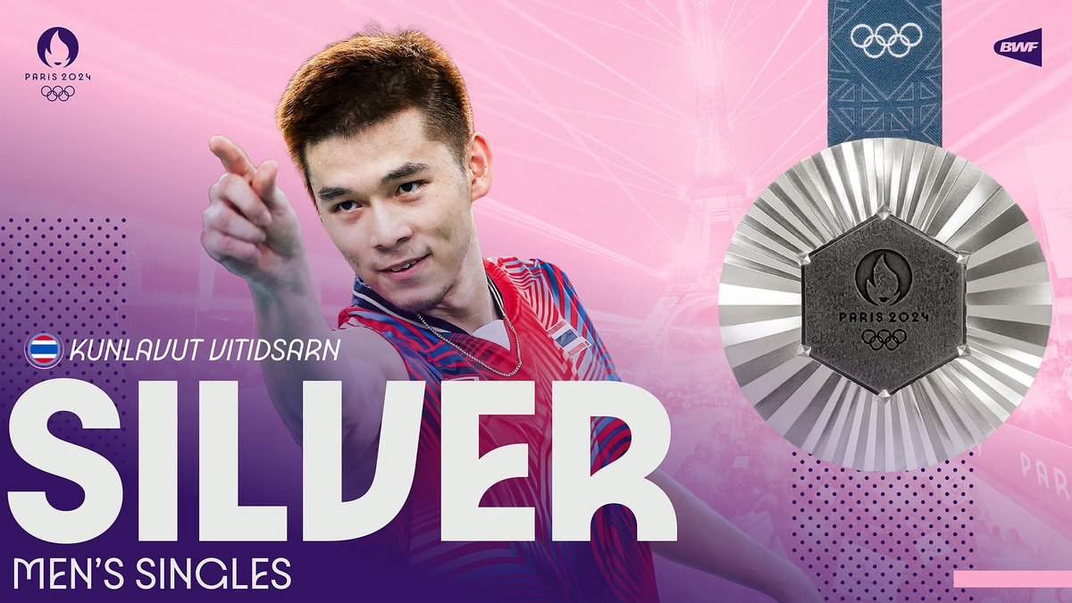 bwfmedia's tweet image. An #Olympics well played. 🇹🇭 🥈

#Badminton #Paris2024