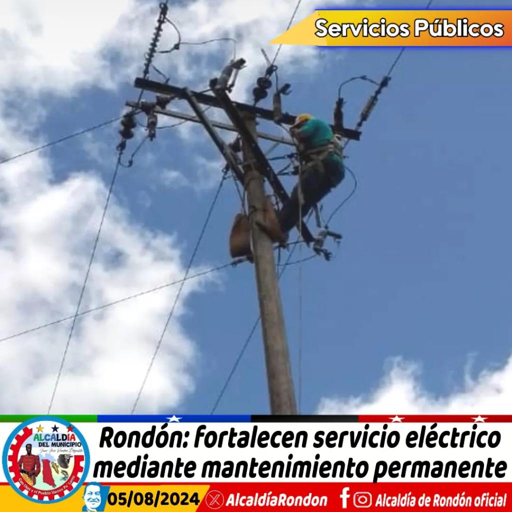 #05Ago ⚡ Rondón: fortalecen servicio eléctrico mediante mantenimiento permanente

#ConDiosyElPuebloVamosPaLante
#PlanCiudadRondón
#LasMercedesdelLlanoGuárico
#JuanJoséRondón 
#LasMercedesDelLlano
#Guárico
#GuáricoProduce
#PatriaSoberanaYPlena

instagram.com/p/C-StmxMud0Q/…