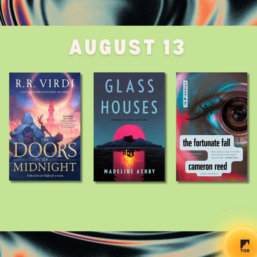 torbooks's tweet photo. @UrsulaV @Catrambo - #DoorsofMidnight by @rrvirdi
- #GlassHouses by @MadelineAshby
- #TheFortunateFall by Cameron Reed https://t.co/0ox2cJzzIL