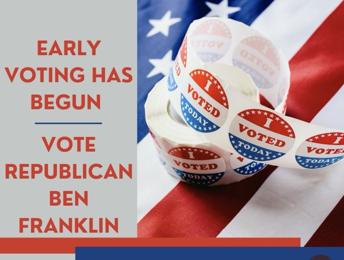 We are entering the last full week of early voting for the 88th Assembly District in Wisconsin. BANK YOUR VOTE for Ben Franklin. Vote early or on August 13 in the Republican Primary and help elect Ben Franklin to the Assembly!