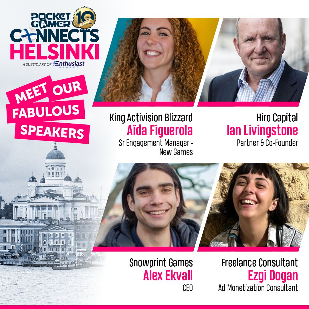 PGConnects's tweet photo. Look at all those smiles!
We're counting on Aïda Figuerola, @ian_livingstone, @AlexEkvall and Ezgi Dogan to bring that same energy to #PGCHelsinki this October.
Who else would you like to see among the speakers at #PGCHelsinki2024? 🤔
#GamingExperts #GamingIndustry https://t.co/W3WM8nTR0d