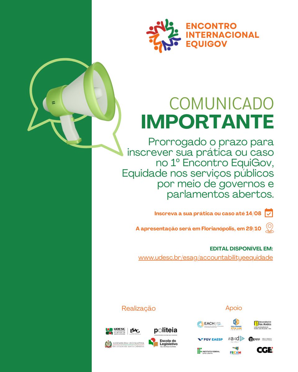 MPC_SC's tweet photo. Você participa ou conhece um projeto de uso de dados para decisão e gestão de serviços públicos do ponto de vista da equidade no acesso a esses serviços?

💻 Envie seu relato em texto ou vídeo: https://t.co/PlDUaDwD50

#Equidade #ServiçoPúblico #AdministraçãoPública https://t.co/MXa8aR7R5N