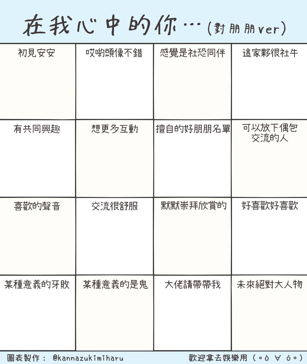 看到米哈魯做的版本覺得很讚 所以再來跟一次w

按讚以及留言都算 但按讚可能會自行收回 留言不會
想不到可以留言什麼的話 可以跟我推薦一下台中有什麼好玩的地方👀
（TPASS要過期ㄌ