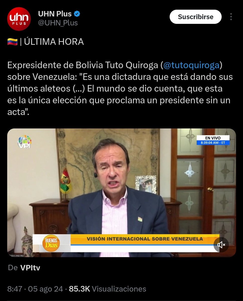 CesarTrompiz (@soycesartrompiz) on Twitter photo Aquí esta el decadente <a href="/tutoquiroga/">Tuto Quiroga</a> y sus fracasados intentos de utilizar venezolanos en Bolivia para montar sus shows en la calle. Nadie le presta atención en la política real, ya las encuestadoras no le miden. Para lo quedó es para seguir un guión contra Venezuela. Payaso! Aquí esta el decadente <a href="/tutoquiroga/">Tuto Quiroga</a> y sus fracasados intentos de utilizar venezolanos en Bolivia para montar sus shows en la calle. Nadie le presta atención en la política real, ya las encuestadoras no le miden. Para lo quedó es para seguir un guión contra Venezuela. Payaso!
