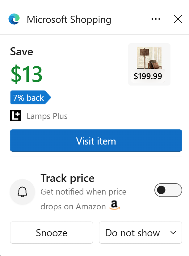 Whenever I browse Amazon on Edge, this pops up. I assume that's a built-in cookie hijacker? Does anyone know more about it?