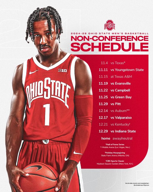 Jake Diebler (@jakediebler) on Twitter photo Non-conference schedule is complete✅
Really excited about this <a href="/OhioStateHoops/">Ohio State Hoops</a> team…Can’t wait to get started this fall‼️😤🌰
#GoBucks Non-conference schedule is complete✅
Really excited about this <a href="/OhioStateHoops/">Ohio State Hoops</a> team…Can’t wait to get started this fall‼️😤🌰
#GoBucks