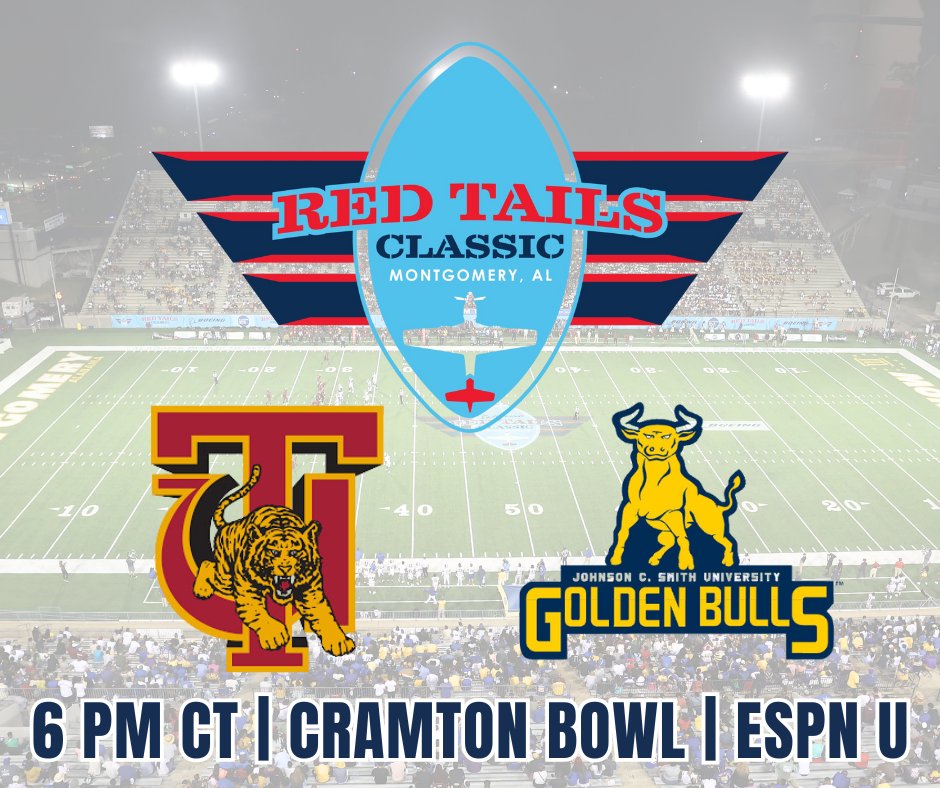 Red Tails Classic (@redtailsclassic) on Twitter photo ππππ ππ - it's Game Day! Join us at the game or on @ESPN U at 6 p.m. CT. Who are you cheering for? π
<a href="/SkegeeFootball/">Tuskegee Football</a> <a href="/TuskegeeUniv/">TUSKEGEE UNIVERSITY</a> <a href="/JCSUniversity/">Johnson C. Smith U.</a> <a href="/JCSUFootball/">Golden Bulls</a>
#RedTailsClassic #HistoryHappensHere ππππ ππ - it's Game Day! Join us at the game or on @ESPN U at 6 p.m. CT. Who are you cheering for? π
<a href="/SkegeeFootball/">Tuskegee Football</a> <a href="/TuskegeeUniv/">TUSKEGEE UNIVERSITY</a> <a href="/JCSUniversity/">Johnson C. Smith U.</a> <a href="/JCSUFootball/">Golden Bulls</a>
#RedTailsClassic #HistoryHappensHere