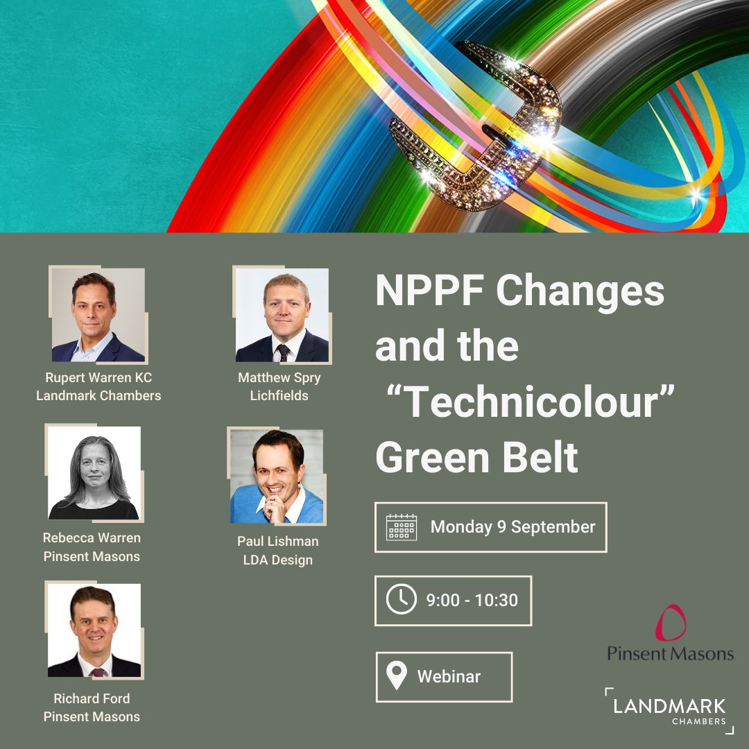 With the recent changes to the NPPF, Landmark has joined up with <a href="/Pinsent_Masons/">Pinsent Masons</a> to bring together a panel of expert speakers to discuss how the changes will affect development, including Green Belt.

To register for this webinar, please follow the link: bit.ly/4d9U80r