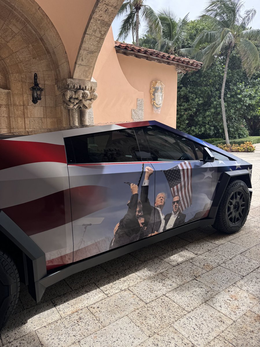 🚨BREAKING: MY FRIEND &amp; LEGENDARY STREAMER @ADINROSS HAS MADE IT TO MAR-A-LAGO!

He'll be doing a livestream with Rightful President Trump at 1PM EST!

Take a look at this Trump Tesla!

Share to make this go viral!