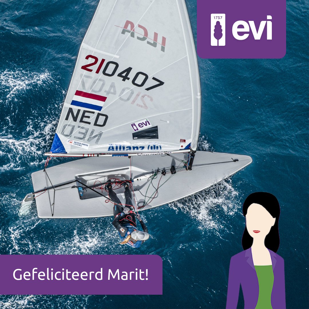 Evi is trotse sponsor van <a href="/Marit_B/">Marit Bouwmeester</a>, en na haar fantastische prestatie zijn wij natuurlijk éxtra trots. Goud! En daarmee de succesvolste zeilster aller tijden. Wat een daadkracht, doorzettingsvermogen en drive! Marit, van harte gefeliciteerd.