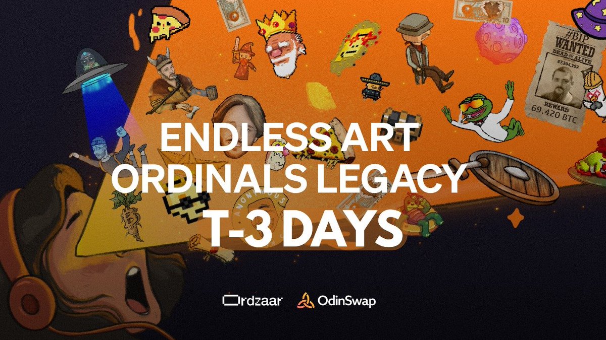 🚨 T-3 DAYS TO OUR ENDLESS ART FREE CLAIM 🚨

Have you got your wallets ready for the largest open edition on Bitcoin? 👀

Market's down but a free claim will NEVER HURT your bags, who knows, it might come with some freebies 🎁 🪂🤫

SEND ZAAR! 💾