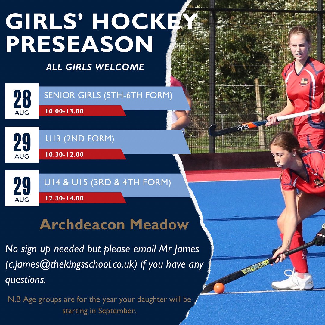 KSGSport's tweet photo. ๐ฃ๐- Join our pre-season training sessions and get geared up for Girlsโ Hockey! Itโs time to train hard, bond with teammates, and set the stage for a winning season. Donโt miss out!!! ๐ช #KingsHockey #DevelopingKingsTalent https://t.co/9T9fl7UG2N