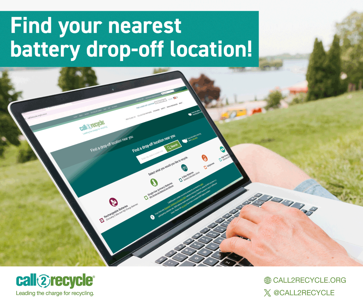 Call2Recycle_VT's tweet photo. Don’t forget to recycle your old #batteries!

Batteries power the modern world, whether it’s your cell phone, tablet, or game console. When batteries lose their ability to recharge, recycle them at one of #Call2Recycle's convenient drop-off locations. 🔍

https://t.co/KaYByRYFpf https://t.co/HMXJvLM7An