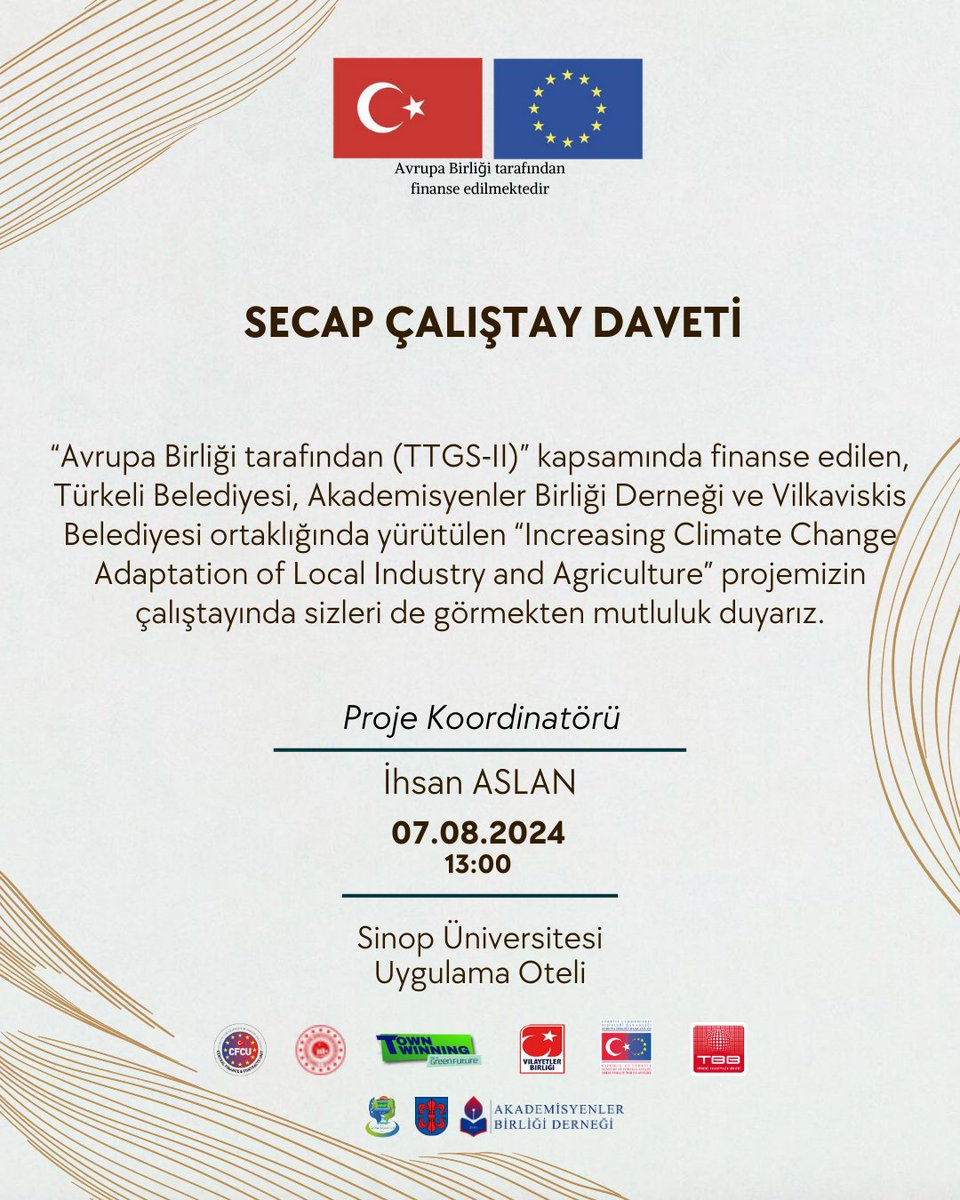 turkelininsecap's tweet photo. Çalıştayımızda sizleri de görmekten mutluluk duyarız.
Projemiz hakkında detaylı bilgi almak için: https://t.co/pNgZ28q0v9
@TBB @ABBaskanligi @vilayetler @cfcuturkiye @csbgovtr @AkademisyenlerB @turkelibelediye @TownTwinningII
#towntwinningll #foragreenfuture #sehireslestirme https://t.co/Uof3FIlbkq
