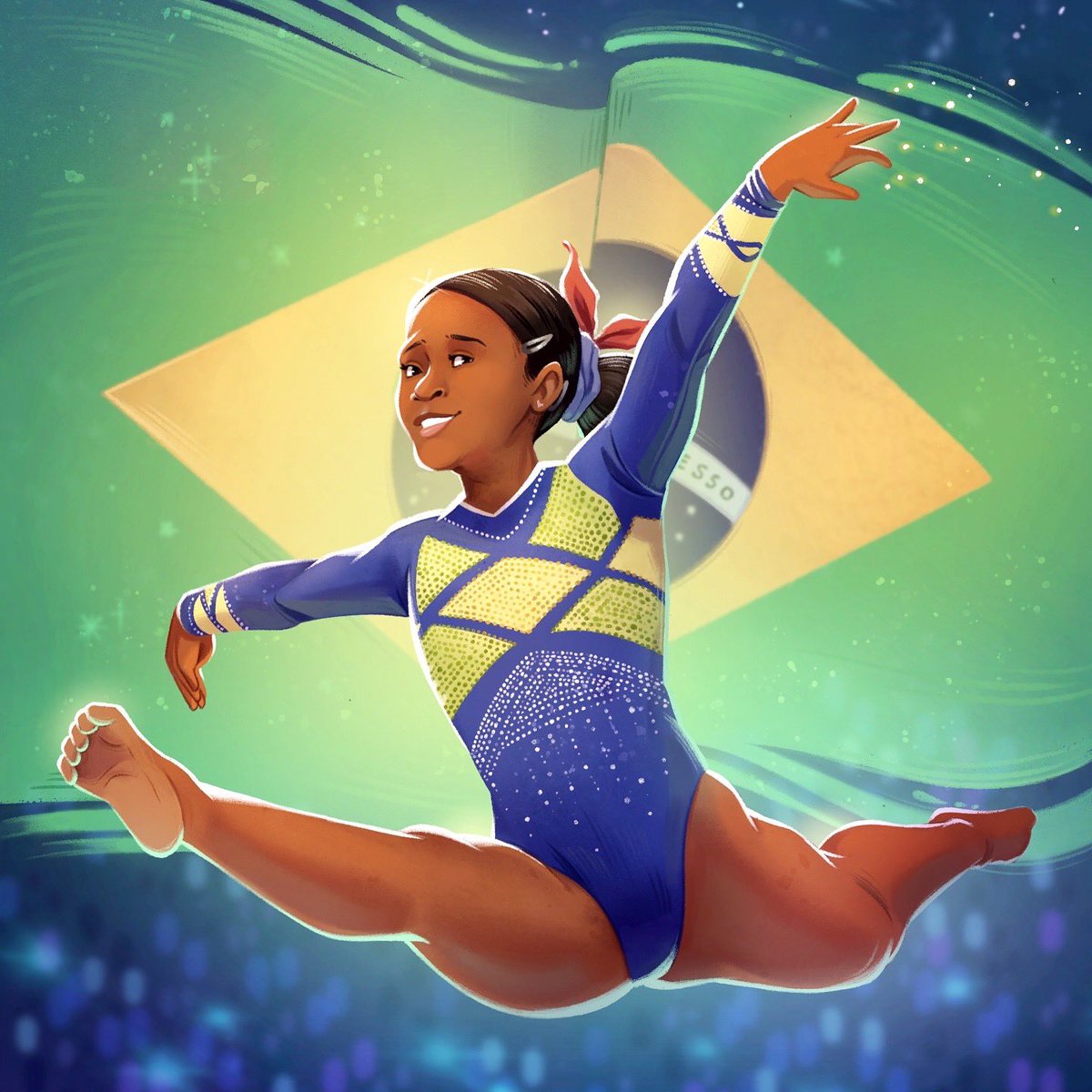 A portrait of Rebeca Andrade I made a couple of weeks ago!

She is an absolute ICON🤸‍♀️🏅🇧🇷✨
#RebecaAndrade