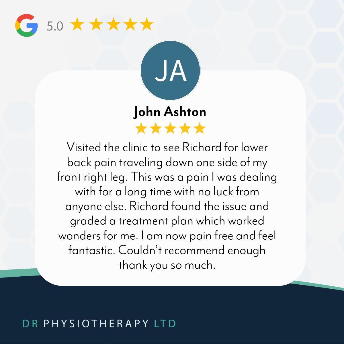 DRPHYSIO2011's tweet photo. John came to our clinic with pain radiating down his right leg, a common issue we often treat. After a thorough assessment, Richard developed a customised treatment plan for John. He was back on his feet in no time!

Does this sound familiar? 

#physiotherapy #physio #treatment https://t.co/knWllCItjs