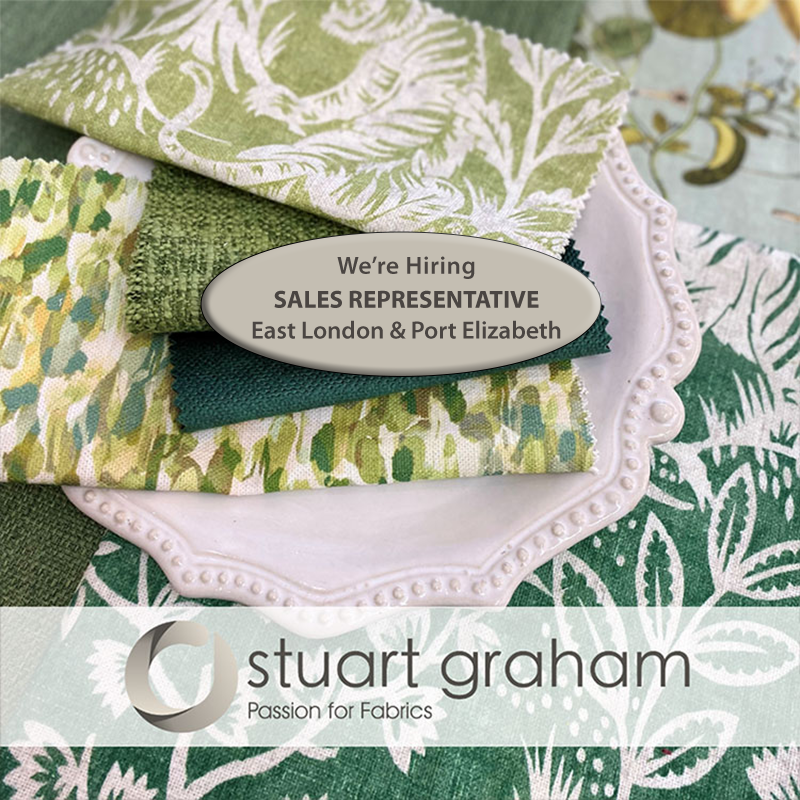 intplacements's tweet image. STUART GRAHAM FABRICS is looking for a Sales Representative to service the East London and Port Elizabeth areas. The position requires a minimum textile sales experience of 12 months and an extensive knowledge of the textile industry. 📷 View on interiorplacements.co.za #salesrep