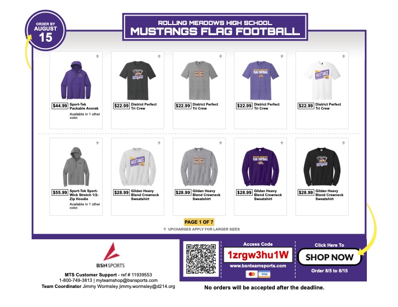 RMHSGirlsFlag's tweet photo. Support our team through purchasing the first ever Rolling Meadows Girls Flag Football spirit wear! Our team store is open until August 15th, link below! 
 https://t.co/XvtvUcG6ZO https://t.co/i1PZvmBkE7