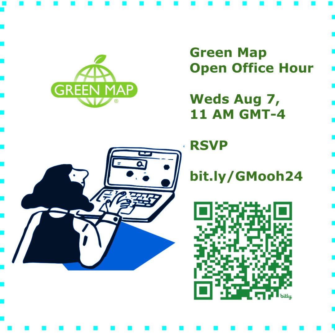 Got questions or ideas about your <a href="/GreenMap/">GreenMap</a> project? join us on the first Wednesday of each month for Open Office Hour - bit.ly/GMooh24