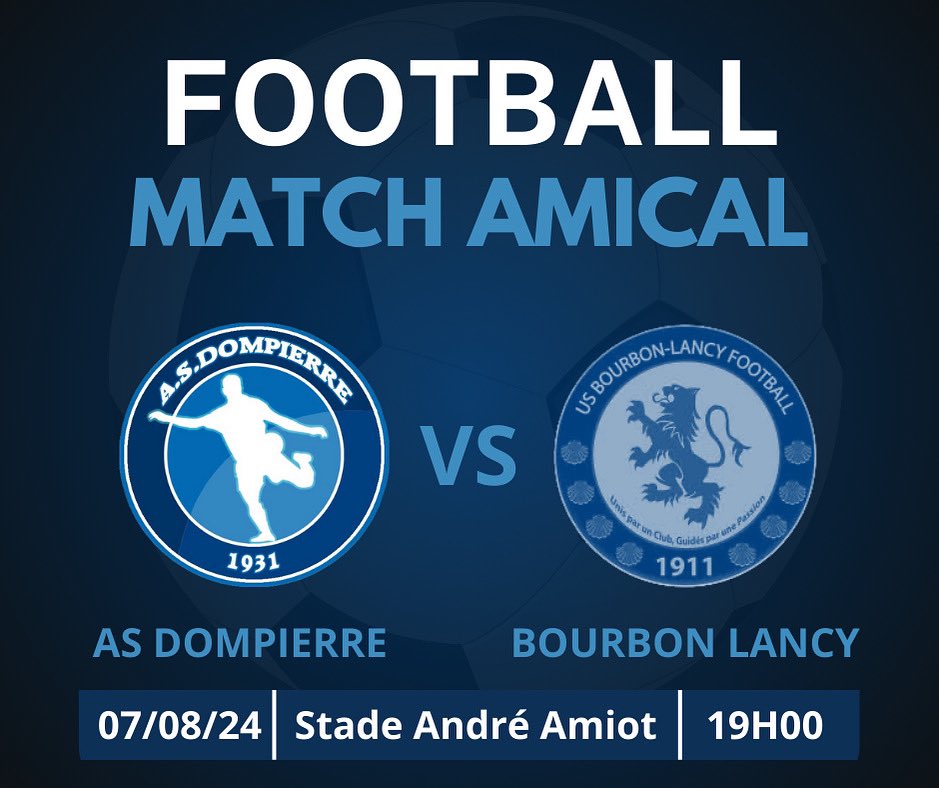 🔵⚪️ Match Amical ⚪️🔵

𝑵𝒐𝒖𝒔 𝒗𝒐𝒖𝒔 𝒂𝒕𝒕𝒆𝒏𝒅𝒐𝒏𝒔 𝒏𝒐𝒎𝒃𝒓𝒆𝒖𝒙 𝒄𝒆 𝒎𝒆𝒓𝒄𝒓𝒆𝒅𝒊 𝒑𝒐𝒖𝒓 𝒔𝒐𝒖𝒕𝒆𝒏𝒊𝒓 𝒏𝒐𝒕𝒓𝒆 𝒆́𝒒𝒖𝒊𝒑𝒆 𝒄𝒐𝒏𝒕𝒓𝒆 𝑩𝒐𝒖𝒓𝒃𝒐𝒏-𝑳𝒂𝒏𝒄𝒚 𝒂̀ 19𝒉.

Chers supporters, venez nombreux pour enfin retrouver nos tribunes 🏟️