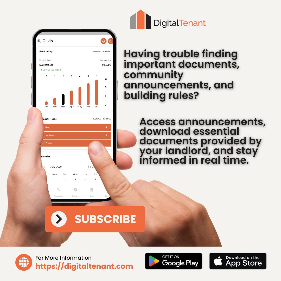 digitaltenant's tweet photo. Your landlord just sent a new community announcement, but where is it? 🤔 
With DigitalTenant, all your important rental information is in one place. 

Never miss a beat again. Subscribe now; https://t.co/wsuKTGgoZu 

#digitaltenant  #stayinformed #organizedtenant https://t.co/X1zhYdS6m0