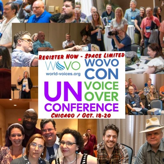 WOVOCON Voiceover Unconference is coming to CHI Oct 18-20. WOVO Members register at tinyurl.com/2t3sasfk  Membership is $99/year.

#wovoconunconference #wovocon #voiceover #voiceovertalent #voicetalent #voiceacting #announcer #narrator