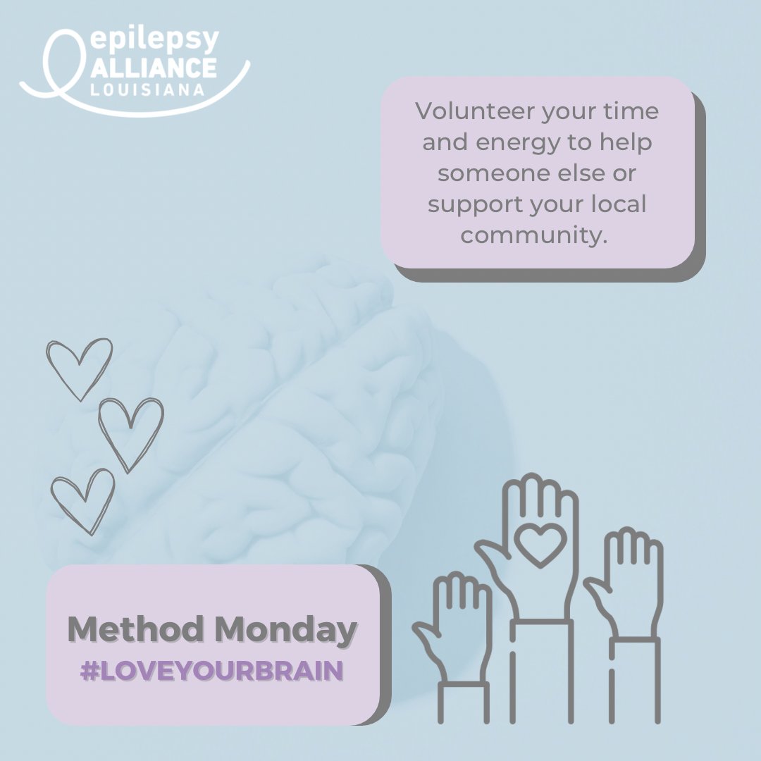 EpilepsyLA's tweet image. Celebrate EAL’s #MethodMonday by volunteering! #loveyourbrain #EAA 💜