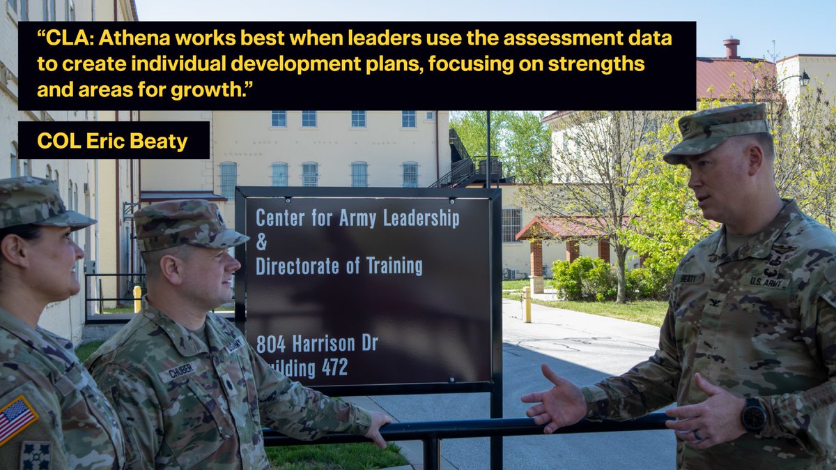 "CLA: Athena works best when leaders use the assessment data to create individual development plans, focusing on strengths and areas for growth." - COL Eric Beaty

How can leaders leverage CLA: Athena?

Find the resources you need at cal.army.mil/Athena