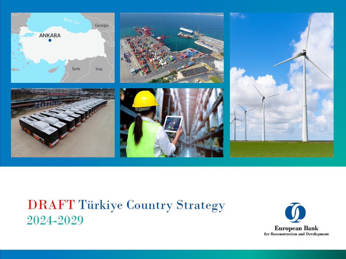 Have your say! The draft of the new <a href="/EBRD/">The EBRD</a> Country Strategy for Türkiye is now available for public #consultations until 2 September 2024. The strategy is available here 👉 ebrd.com/strategies-and…  #CSOs #civilsociety